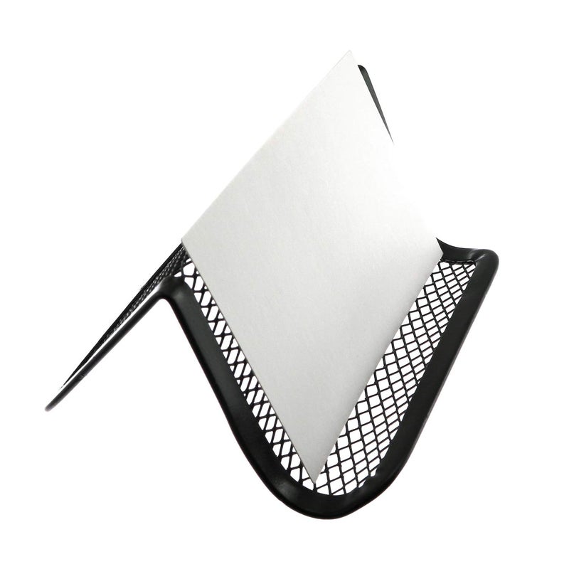 RuiLing 2pcs Multifunction Business Name Card Holder,N-Type Metal Mesh Business Card Organizer for Desk Office - Holder 50 Name Cards-Business Name Card Display Stand Phone Holder (Black) - Image 3